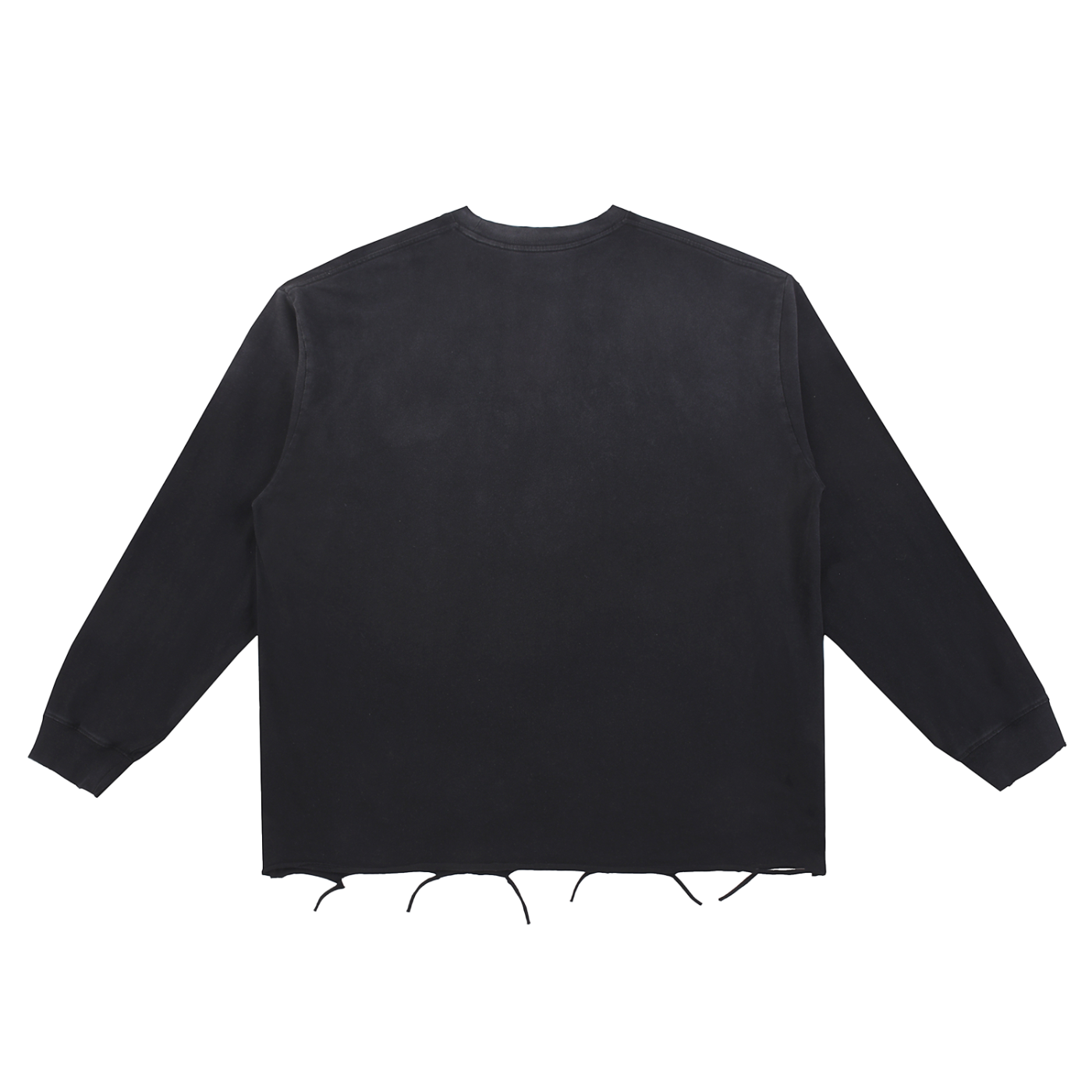 Snow Wash Raw Edge Cotton Sweatshirt