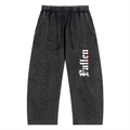 Snow Wash Drawstring Cotton Pants