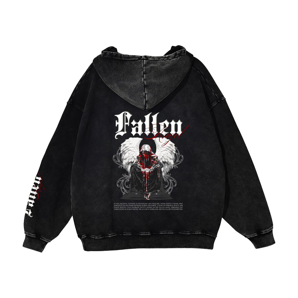 Snow Washed Loose Cotton Hoodie